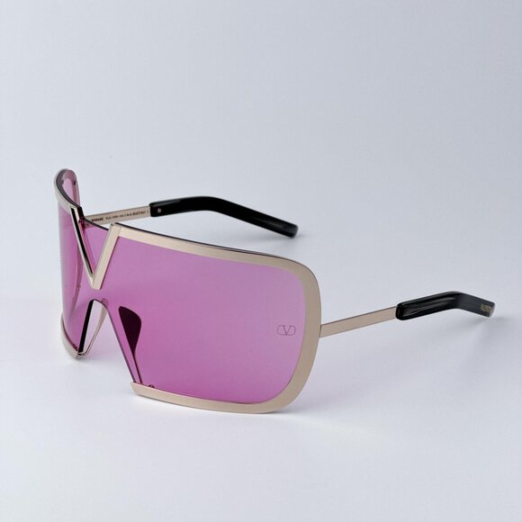Valentino Women BRAND NEW Sunglasses Titanium Gold Black Pink Mask V - ROMASK main image 2